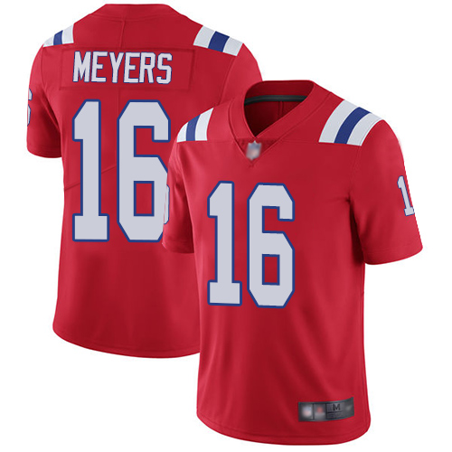 New England Patriots Football #16 Vapor Limited Red Men Jakobi Meyers Alternate NFL Jersey->women nfl jersey->Women Jersey